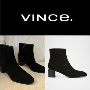 $495 Vince Women's Arabel Ankle Booties in suede leather black size 8